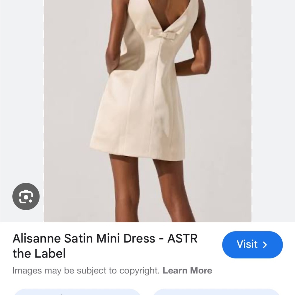 ASTR Cream Satin Mini Dress